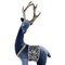 24" Blue & Gold Deer Christmas Decoration Figurine, Christmas Figure, Large